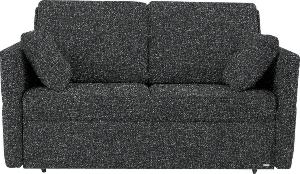 SCHLAFSOFA  in Mikrovelours Anthrazit  - Anthrazit/Schwarz, KONVENTIONELL, Kunststoff/Textil (176/88/91cm) - Sedda