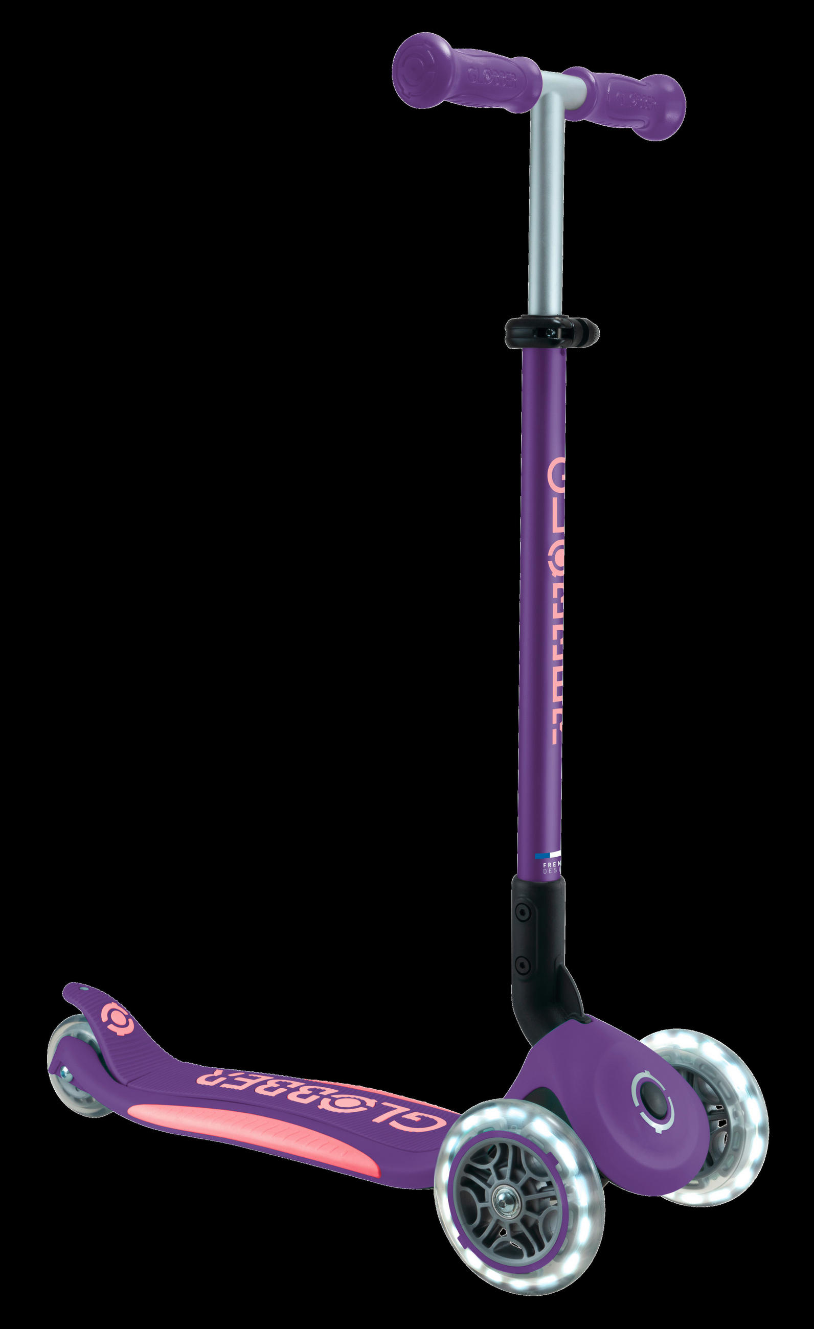 SCOOTER PRIMO FOLDABLE PLUS LIGHTS  - Hellrosa/Lila, LIFESTYLE, Kunststoff (57,5/28/82,5cm) - GLOBBER