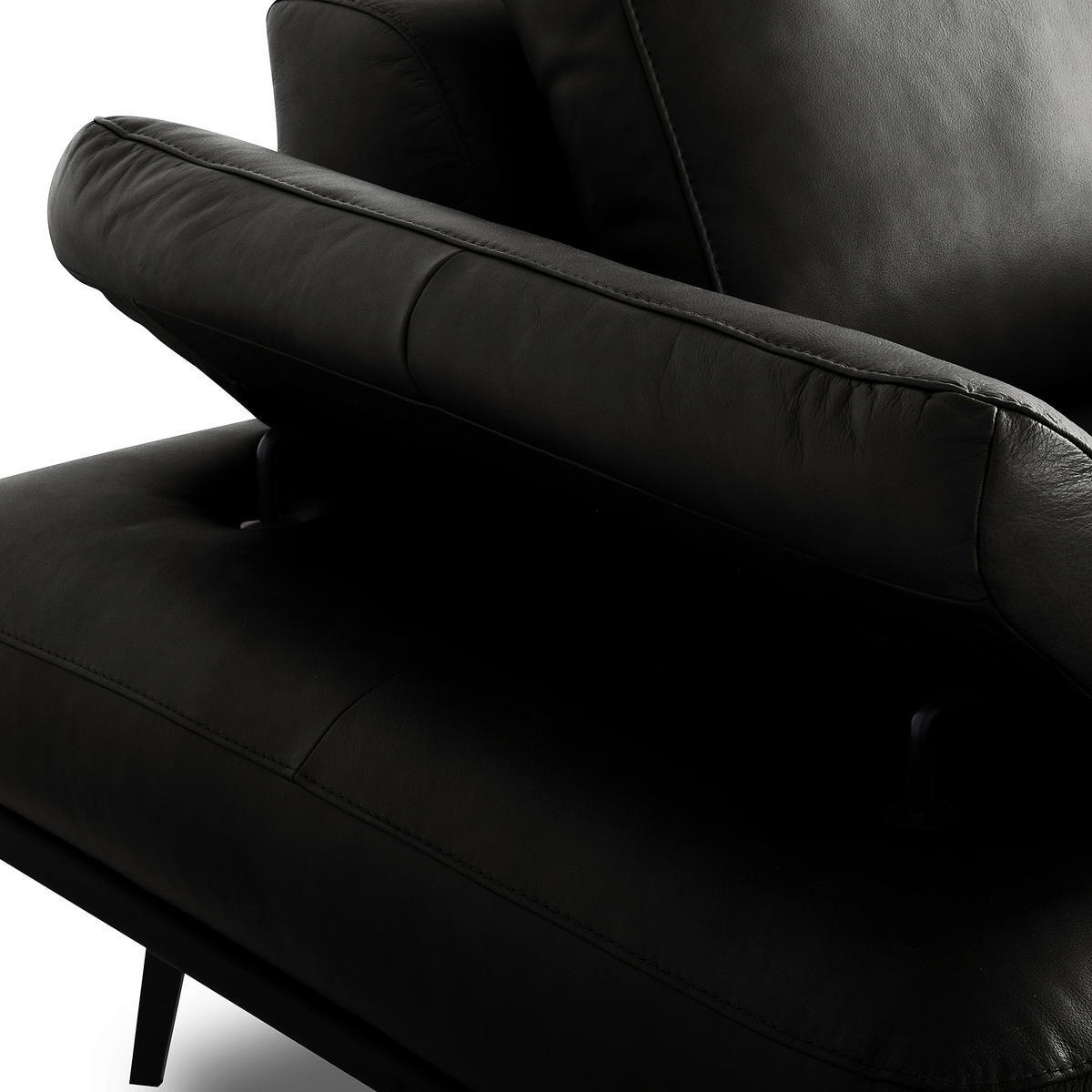 ECKSOFA  in Echtleder Schwarz  306/237 cm  - Schwarz/Grau, Design, Leder/Metall (306/237cm) - Livetastic