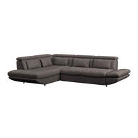 WOHNLANDSCHAFT in Mikrofaser Dunkelbraun  - Dunkelbraun/Schwarz, Modern, Kunststoff/Textil (311/233cm) - MID.YOU