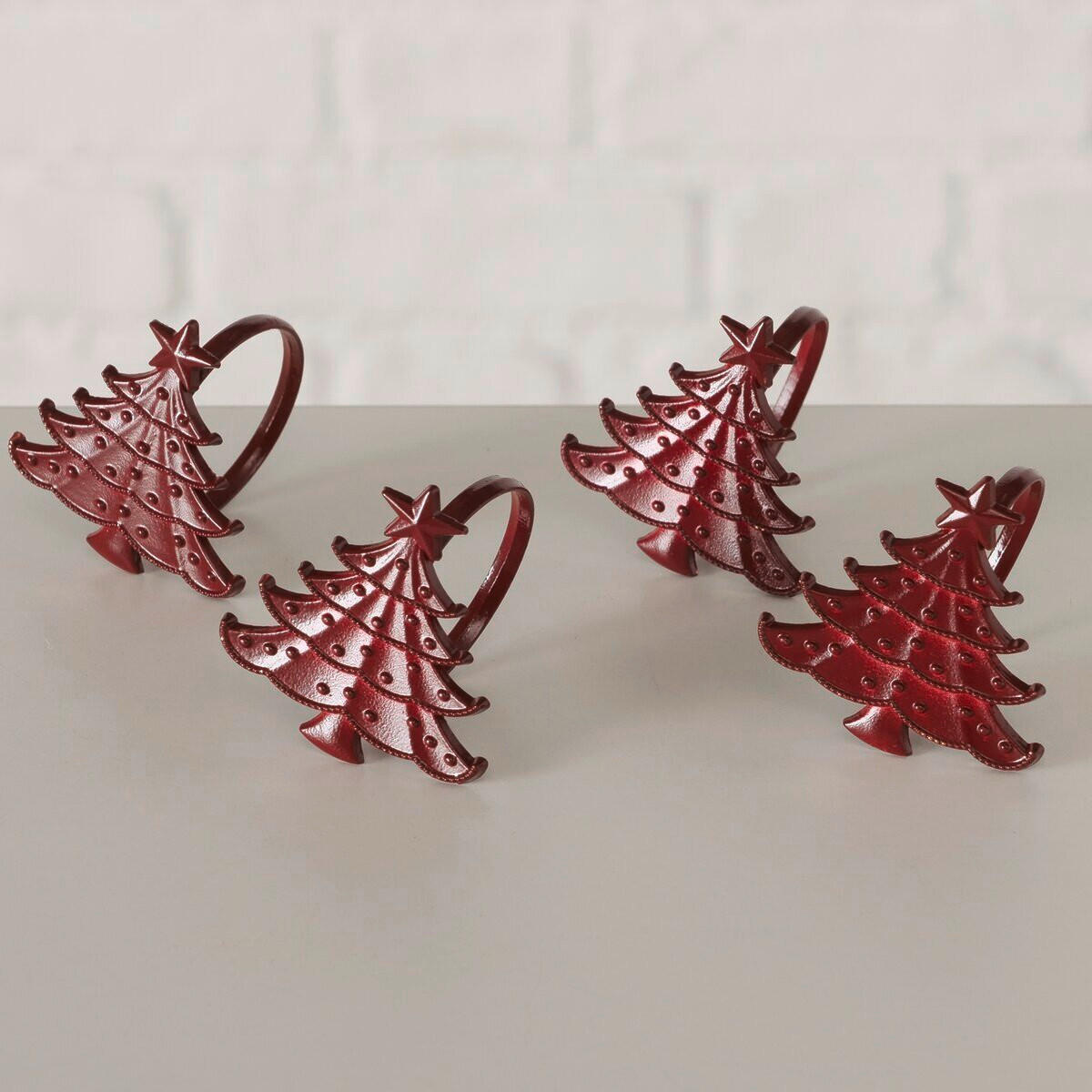 SZALVÉTAGYŰRŰ   16/4,5/4 cm  - sötétvörös, Basics, fém (16/4,5/4cm)