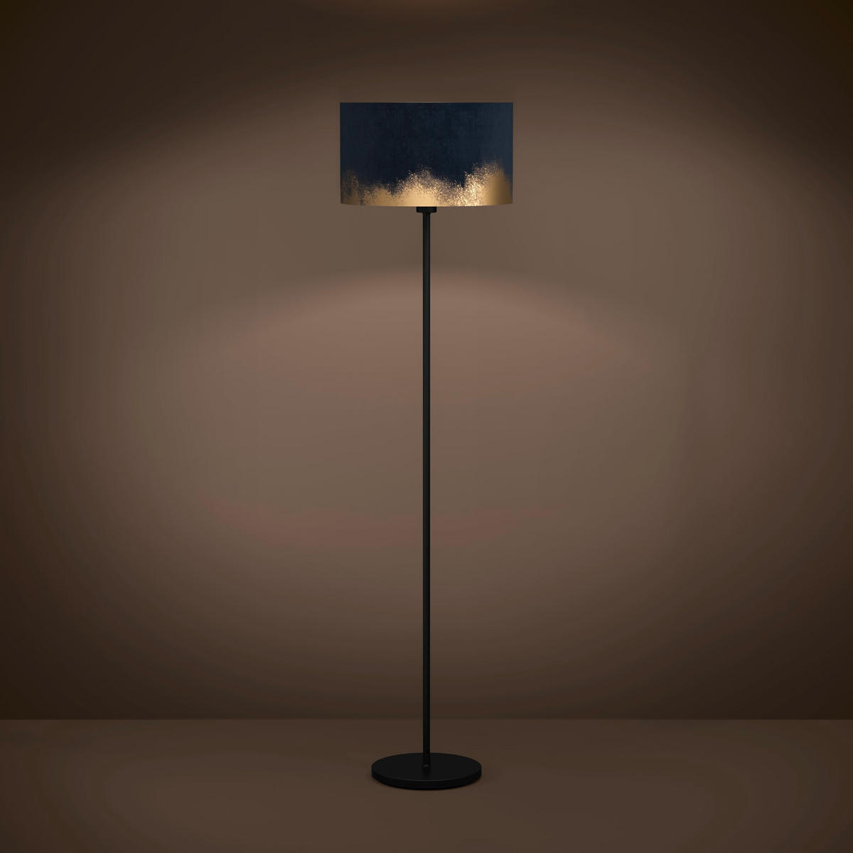 LAMPADAR - auriu/albastru închis, Basics, metal/textil (38/151cm)