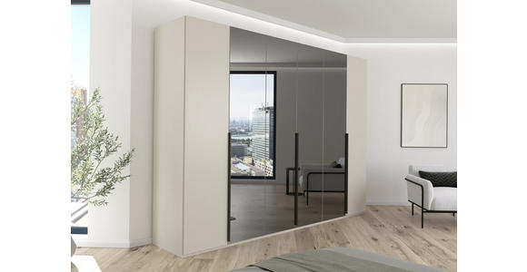 DREHTÜRENSCHRANK 301/223/61 cm 6-türig Grau, Champagner - Champagner/Graphitfarben, Trend, Glas/Holzwerkstoff (301/223/61cm) - Novel