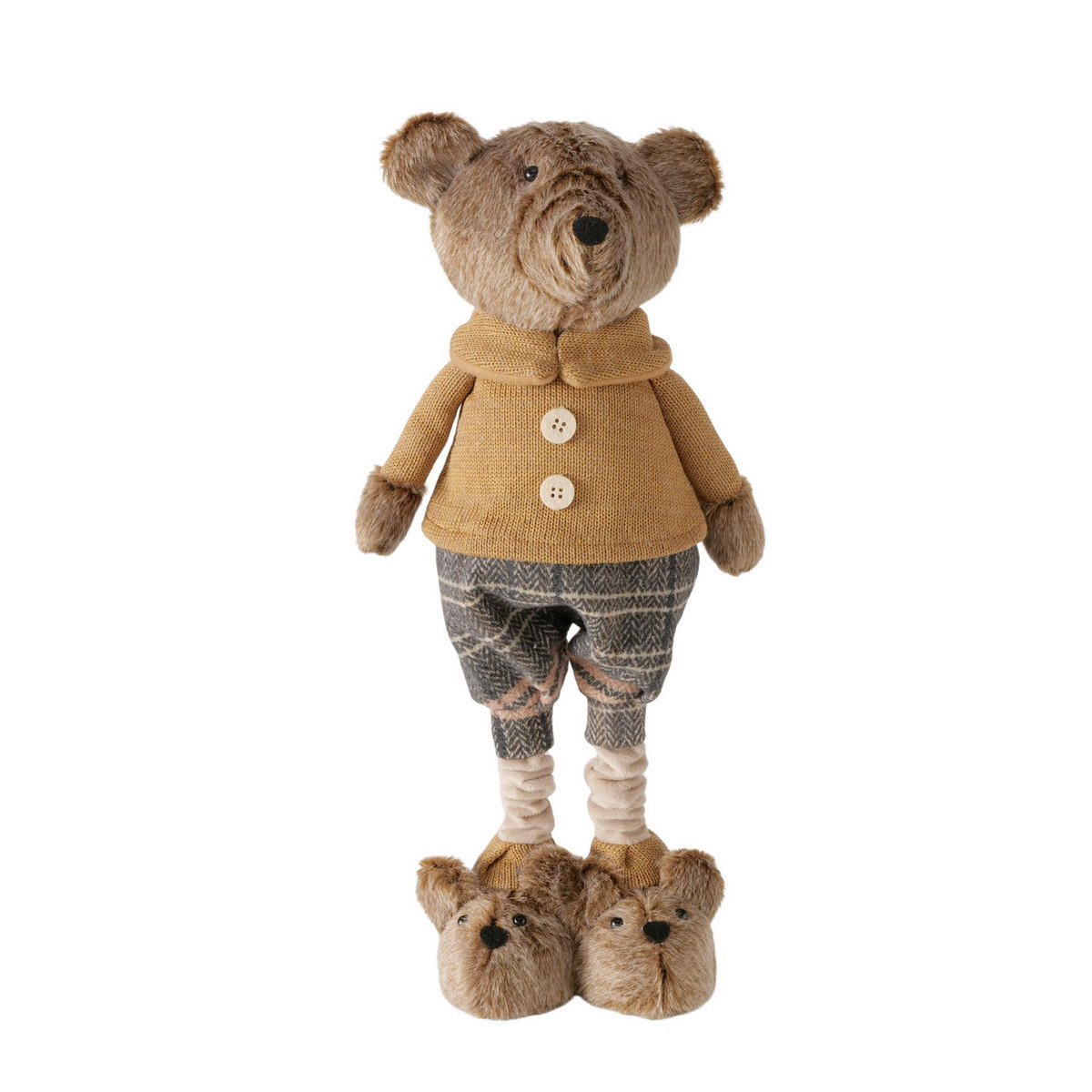 DEKORAČNÍ MEDVĚD - hnědá, Basics, kov/textil (21/12/55cm)