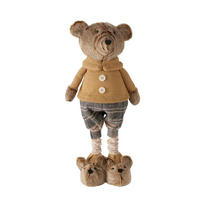 DEKORAČNÍ MEDVĚD - hnědá, Basics, kov/textil (21/12/55cm)