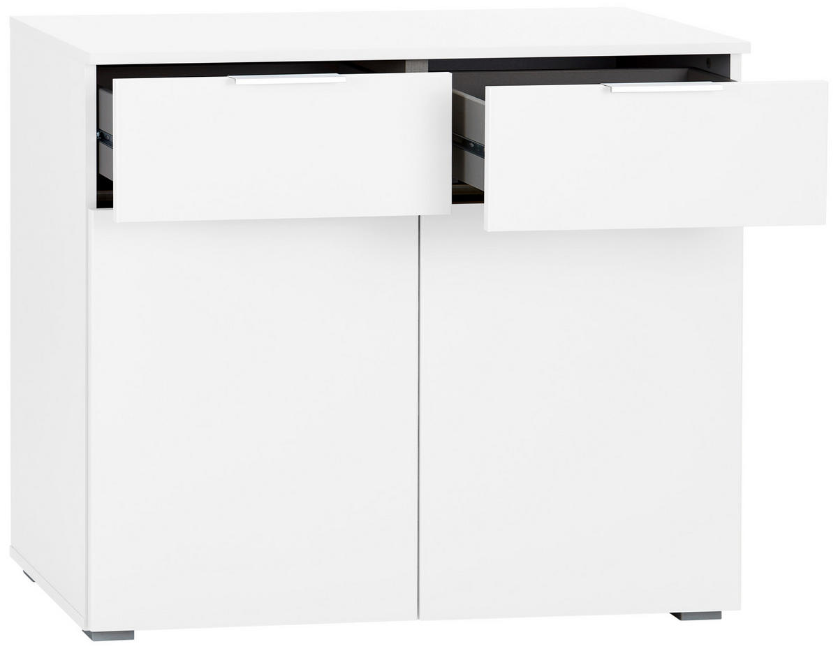KOMMODE Rauch ALABAMA  in 80/81/42 cm  - Alufarben/Weiß, MODERN, Holzwerkstoff (80/81/42cm) - Rauch Möbel