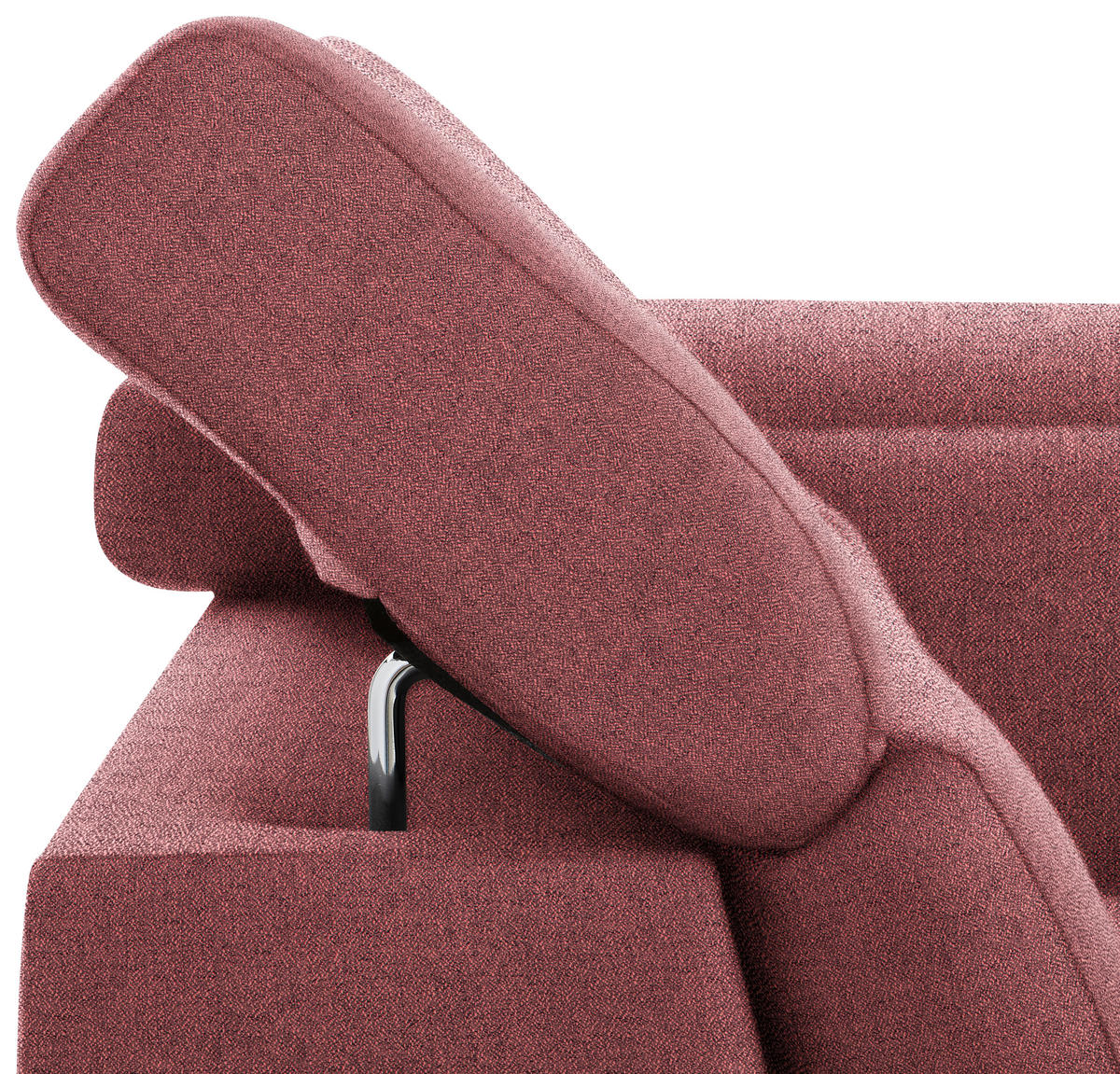 WOHNLANDSCHAFT inkl.Funktionen Hellrot Webstoff  - Hellrot/Silberfarben, Design, Textil/Metall (226/320/168cm) - Xora