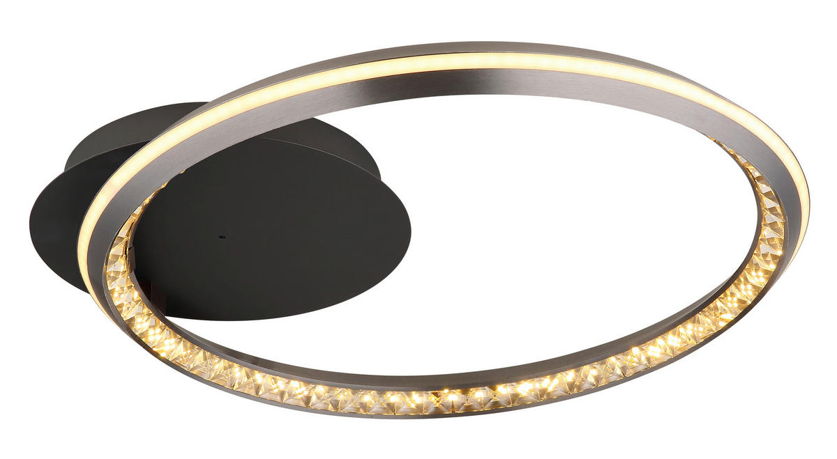 STROPNA LED-SVETILKA  ALAINA /100-1500 lm/2700-6000 K/230 V/ - siva/opal, Design, kovina/umetna masa (53/50/8cm) - Globo