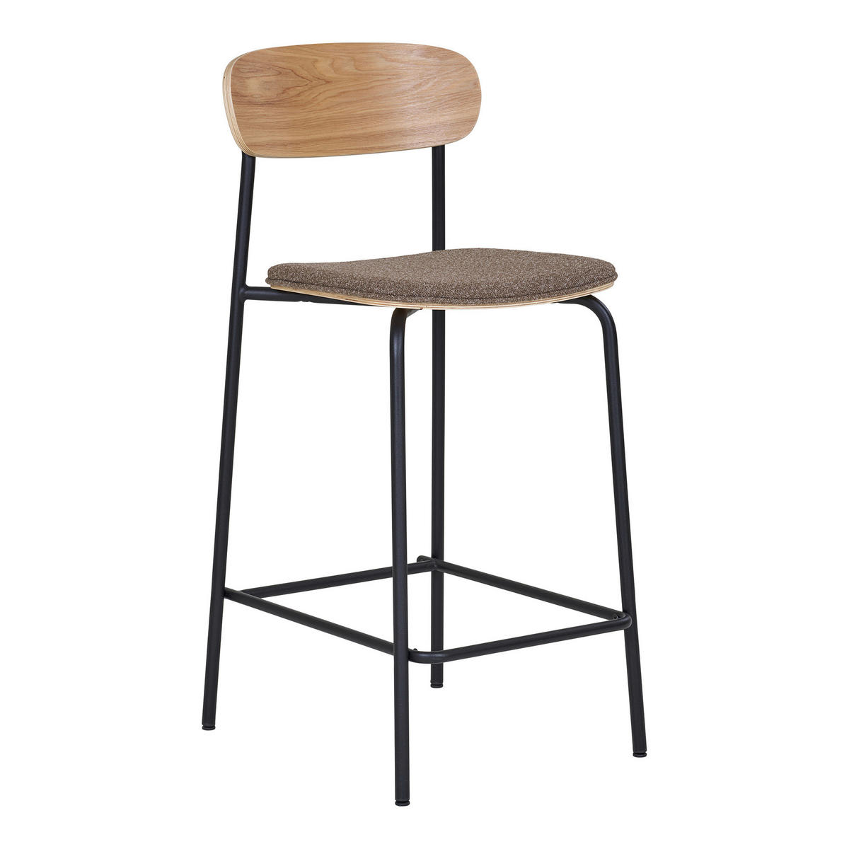 BARHOCKER-SET Flachgewebe  - Eschefarben/Schwarz, MODERN, Holz/Textil (42.5/95/49cm) - MID.YOU