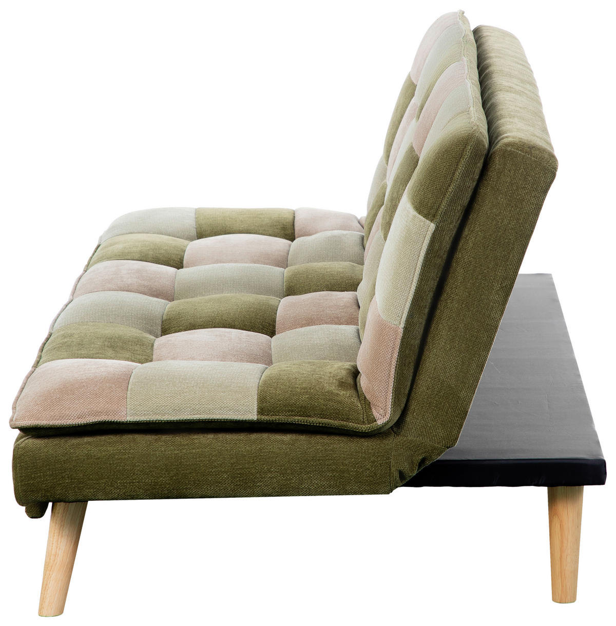 SCHLAFSOFA Chenille Grün, Hellgrün, Hellbraun  - Hellbraun/Naturfarben, Design, Holz/Textil (180cm) - MID.YOU