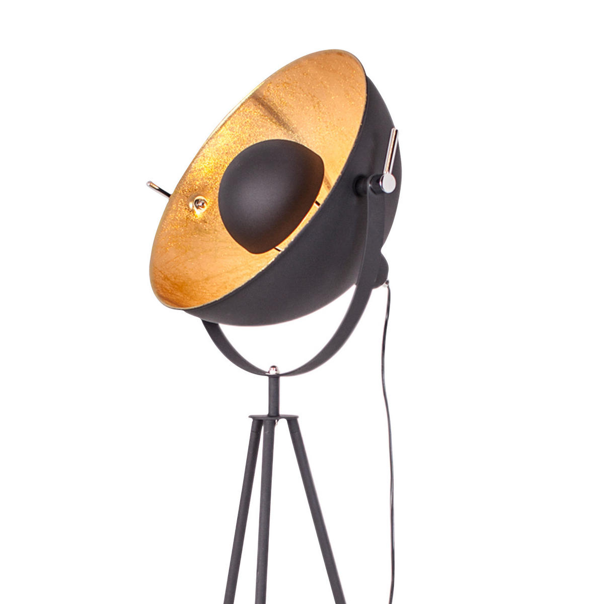 STEHLEUCHTE Captain Mini 38,5/145 cm   - Goldfarben/Schwarz, LIFESTYLE, Metall (38,5/145cm) - By Rydéns