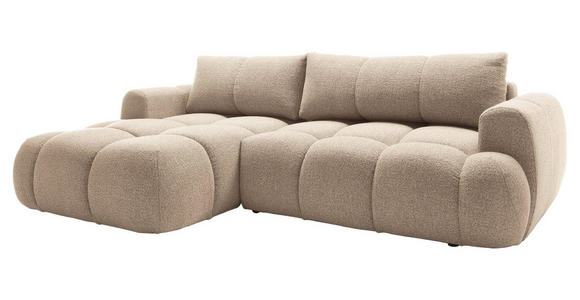ECKSOFA Hellbraun Struktur  - Hellbraun/Schwarz, KONVENTIONELL, Kunststoff/Textil (172/272cm) - Carryhome
