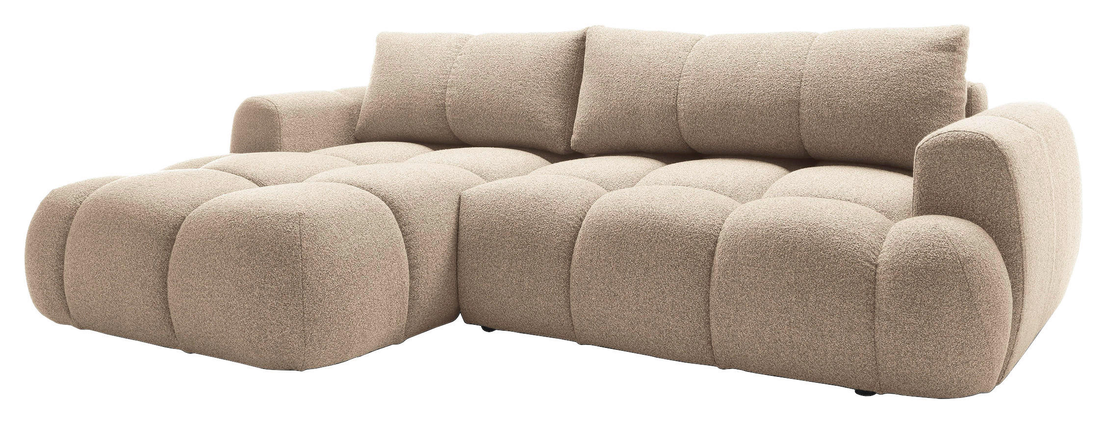 ECKSOFA Hellbraun Struktur  - Hellbraun/Schwarz, KONVENTIONELL, Kunststoff/Textil (172/272cm) - Carryhome
