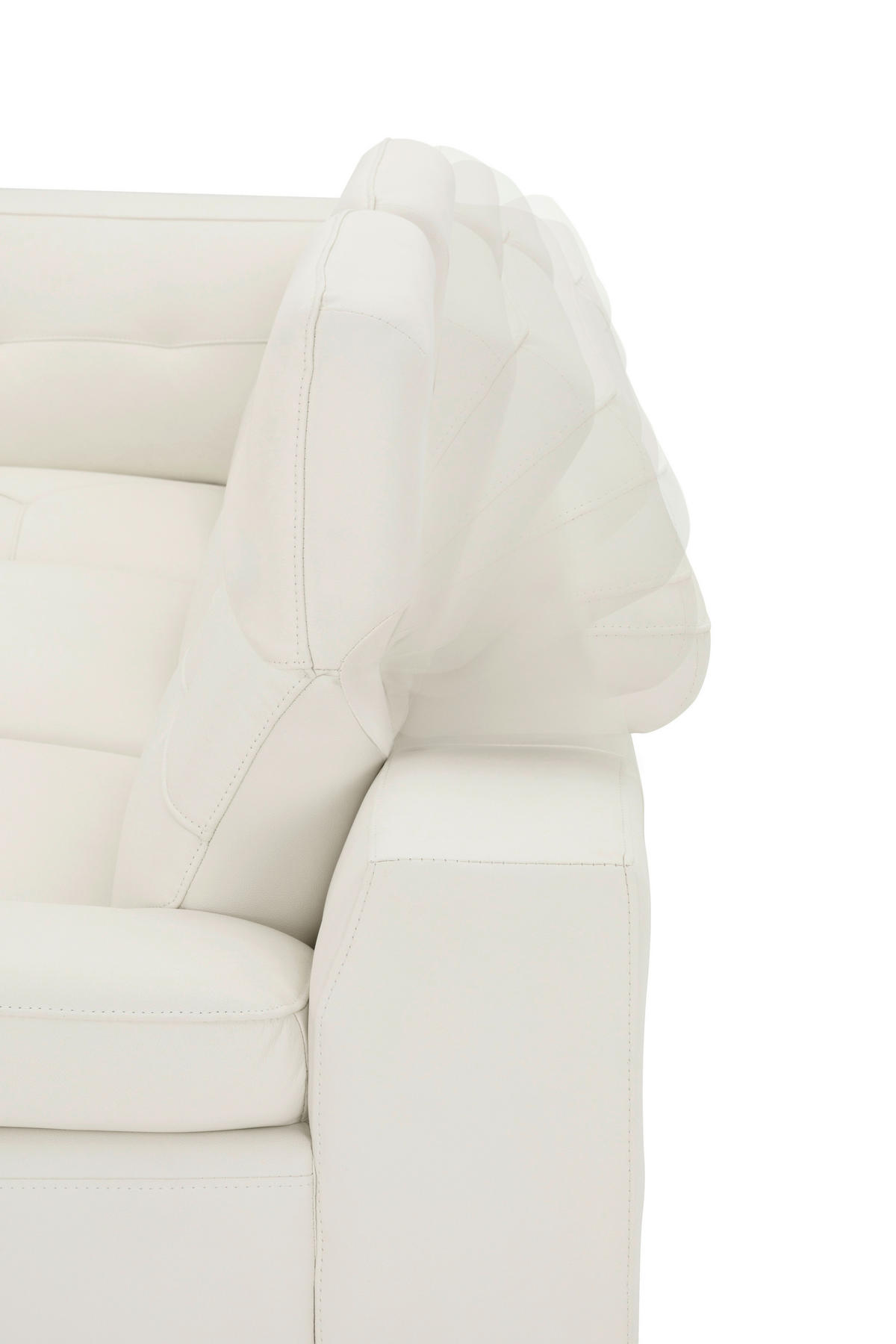 ECKSOFA Weiß Echtleder  - Schwarz/Weiß, MODERN, Leder/Metall (224/287cm) - MID.YOU