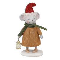 DEKOR EGÉR - barna/piros, Lifestyle, műanyag/textil (10/19/7cm) - X-Mas