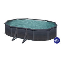 POOL-SET 2024 610/375/120 cm  - Grau, KONVENTIONELL, Metall (610/375/120cm) - Gre