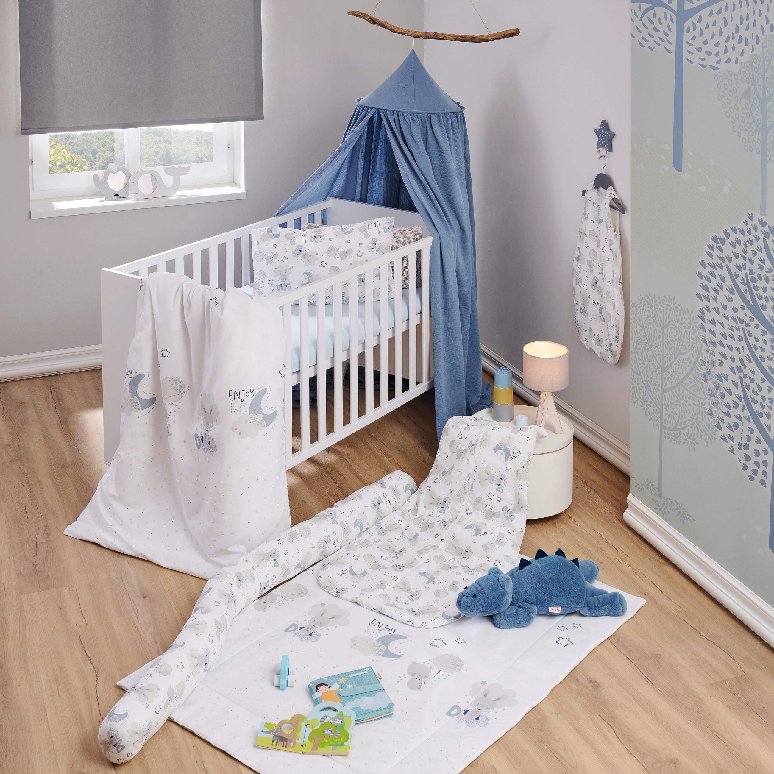 BABA ÁGYNEMŰHUZAT-GARNITÚRA 100/135 cm  - kék/szürke, Basics, textil (100/135cm) - Avelia