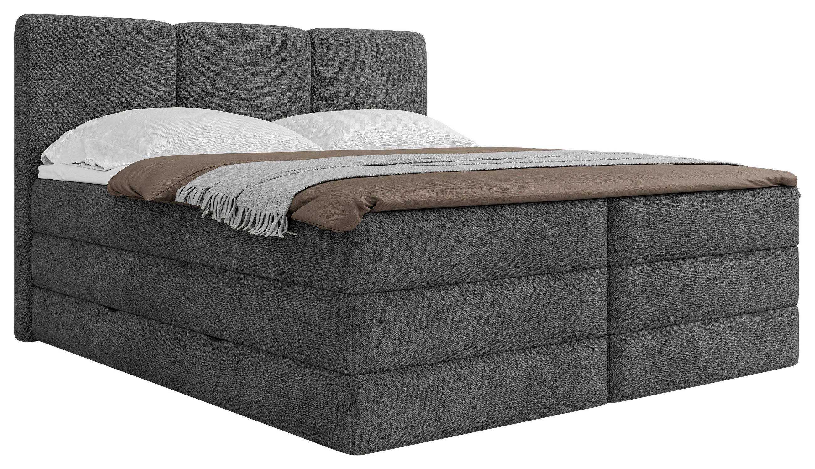 BOXSPRINGBETT 180/200 cm  in Anthrazit  - Anthrazit/Schwarz, Modern, Holz/Holzwerkstoff (180/200cm) - MID.YOU