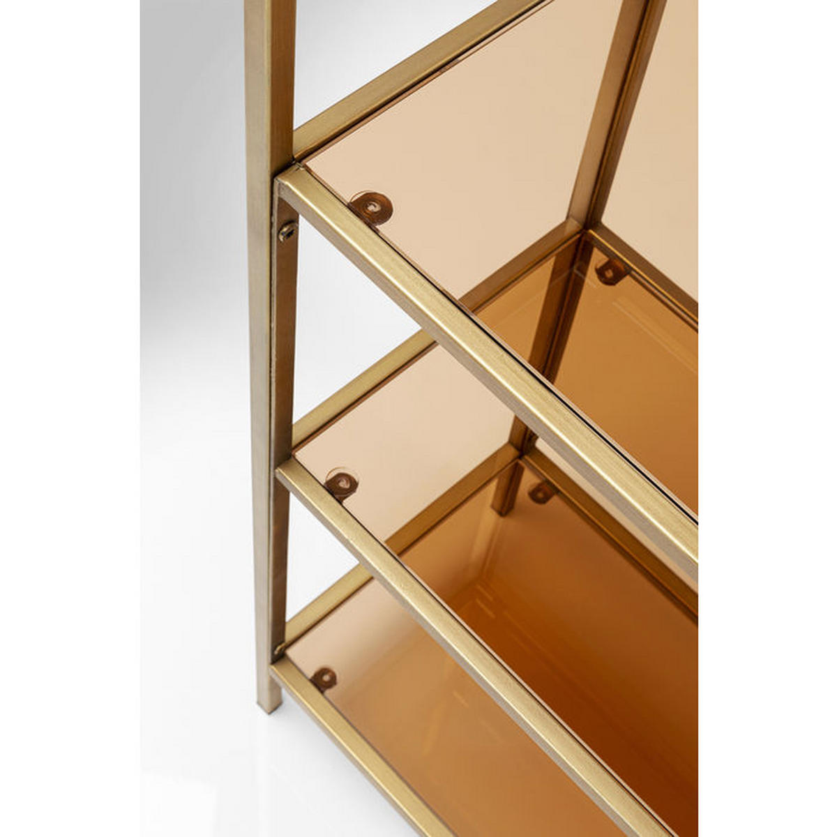 REGAL Goldfarben, Hellbraun  - Hellbraun/Goldfarben, Design, Glas/Metall (115/100/30cm) - Kare-Design
