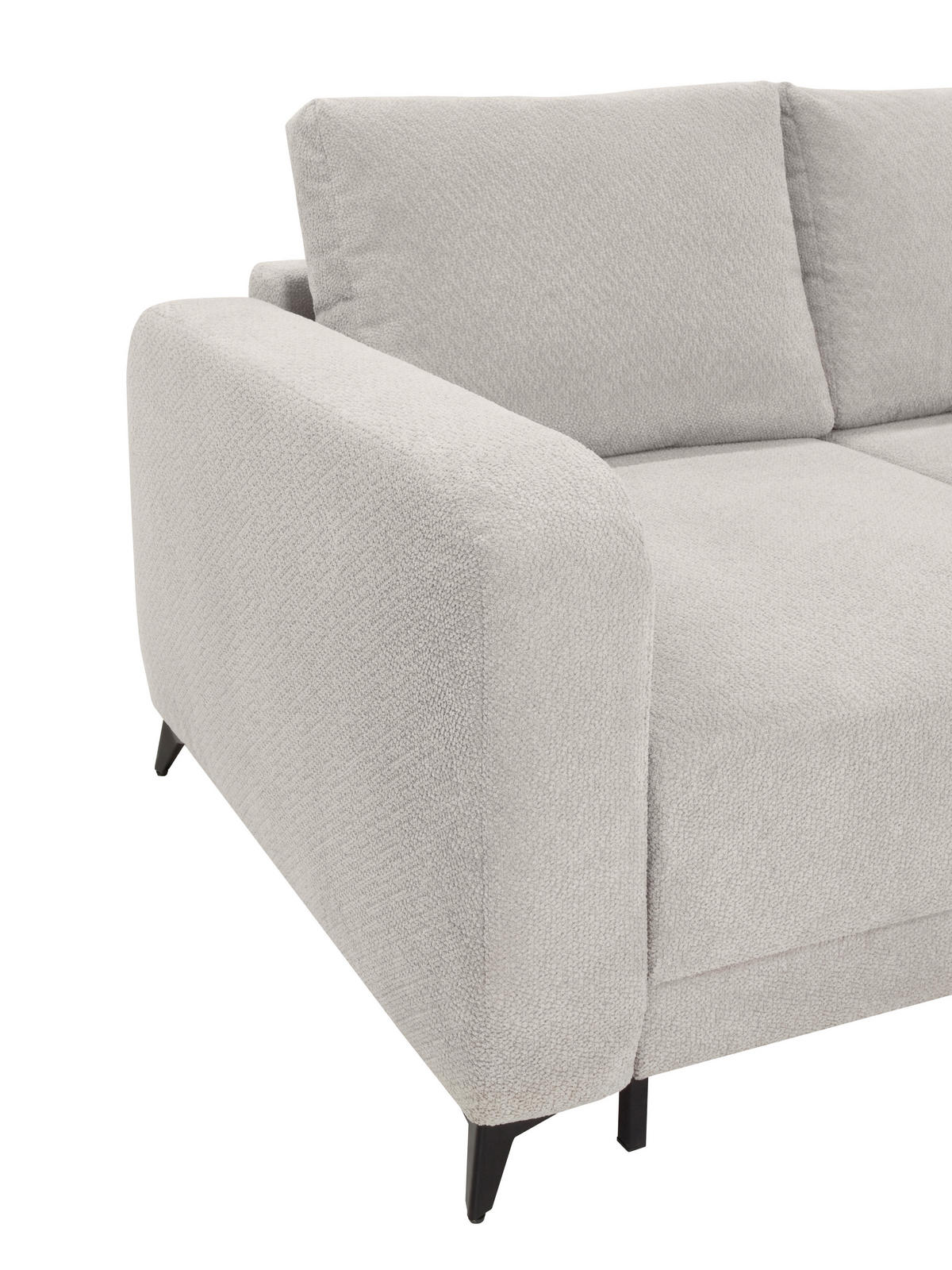 ECKSOFA CORTEZ Hellgrau  - Hellgrau/Schwarz, Design, Textil/Metall (215/260cm) - MID.YOU