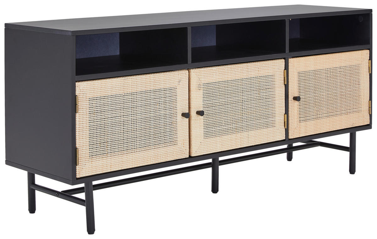 NISKA KOMODA   140/62/38 cm   prirodne boje, crna   - prirodne boje/crna, Design, drvni materijal/metal (140/62/38cm) - MID.YOU