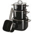 KOCHTOPFSET Edelstahl 4-teilig - Klar/Schwarz, Basics, Glas/Metall - Silit KOCHTOPFSET Edelstahl 4-teilig - Klar/Schwarz, Basics, Glas/Metall - Silit
