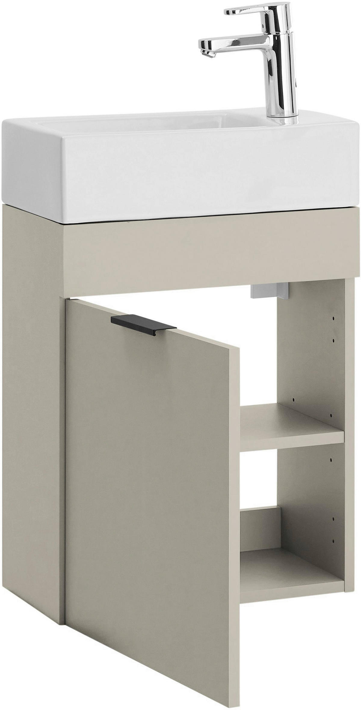 TVÄTTSTÄLL MED KOMMOD 45 cm  - vit/svart, Klassisk, metall/trämaterial (45cm) - home24