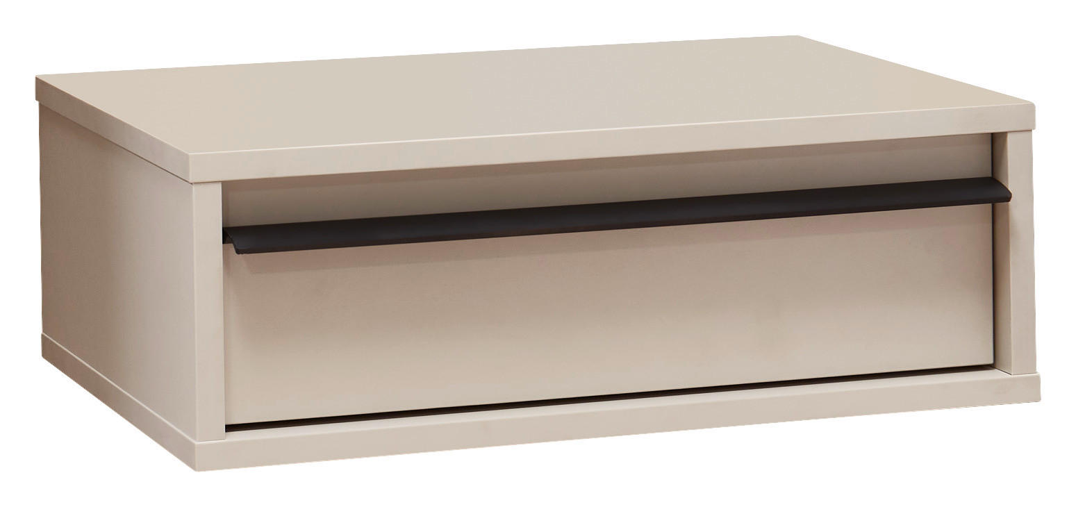 NACHTSCHRANK 50/17/34 cm  - Kaschmir/Schwarz, KONVENTIONELL, Holzwerkstoff/Metall (50/17/34cm) - Chameo