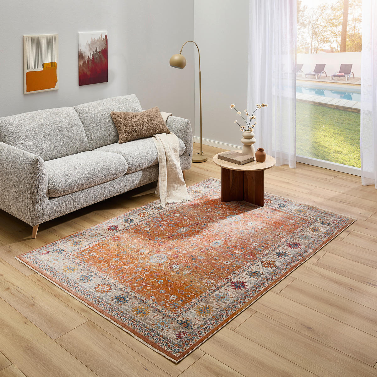 VINTAGE-TEPPICH 200/285 cm Multicolor, Orange  - Multicolor/Orange, LIFESTYLE, Textil (200/285cm) - Novel