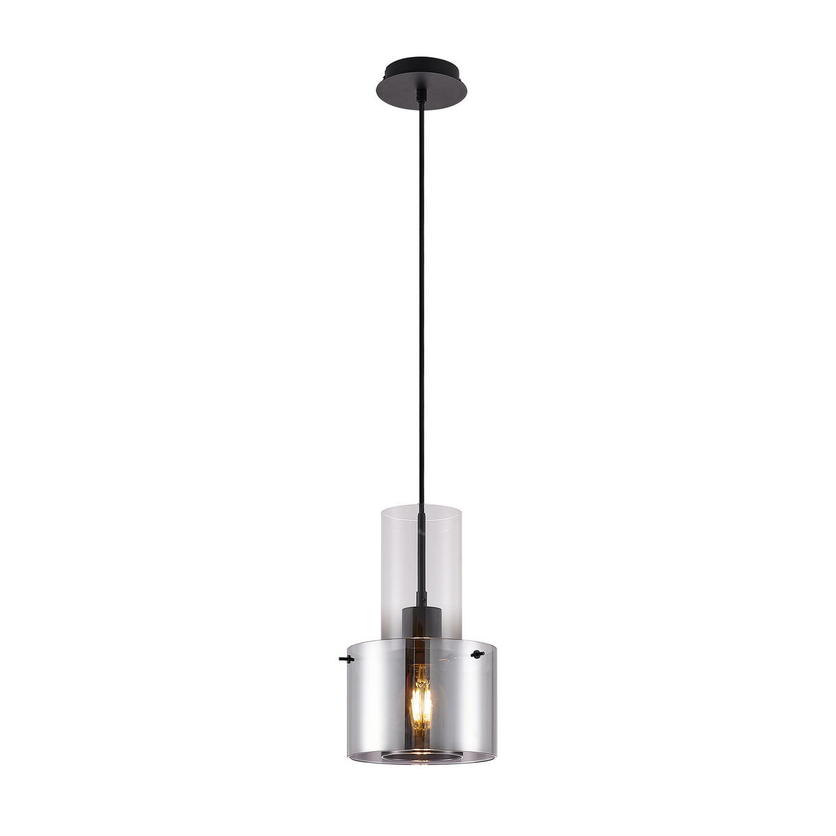 HÄNGELEUCHTE 18/150 cm  - Dunkelgrau, Design, Glas/Metall (18/150cm) - Dieter Knoll