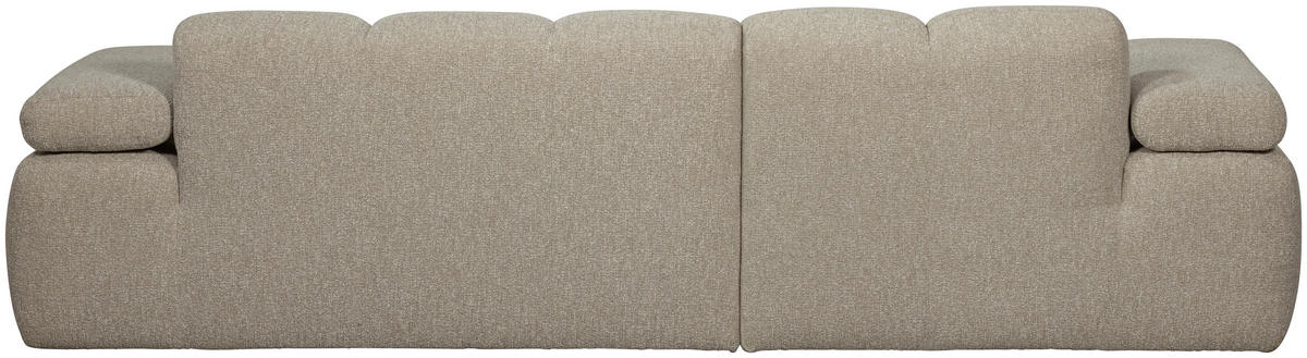 ECKSOFA Mojo Beige Bouclé Rücken echt, Armteilverstellung  - Beige/Schwarz, Design, Kunststoff/Textil (160/284cm) - Livetastic
