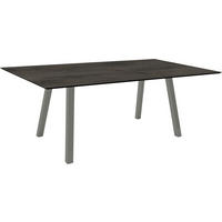 GARTENTISCH Kunststoff Grau rechteckig  - Graphitfarben/Grau, MODERN, Kunststoff/Metall (180/100/75cm) - Stern