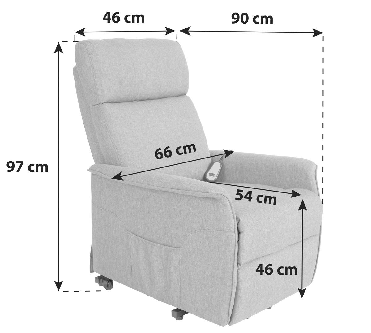 TV FOTELJA metal, tekstil  siva   - siva, Konvencionalno, metal/tekstil (65/98-84.5/92-153cm) - Ti'me