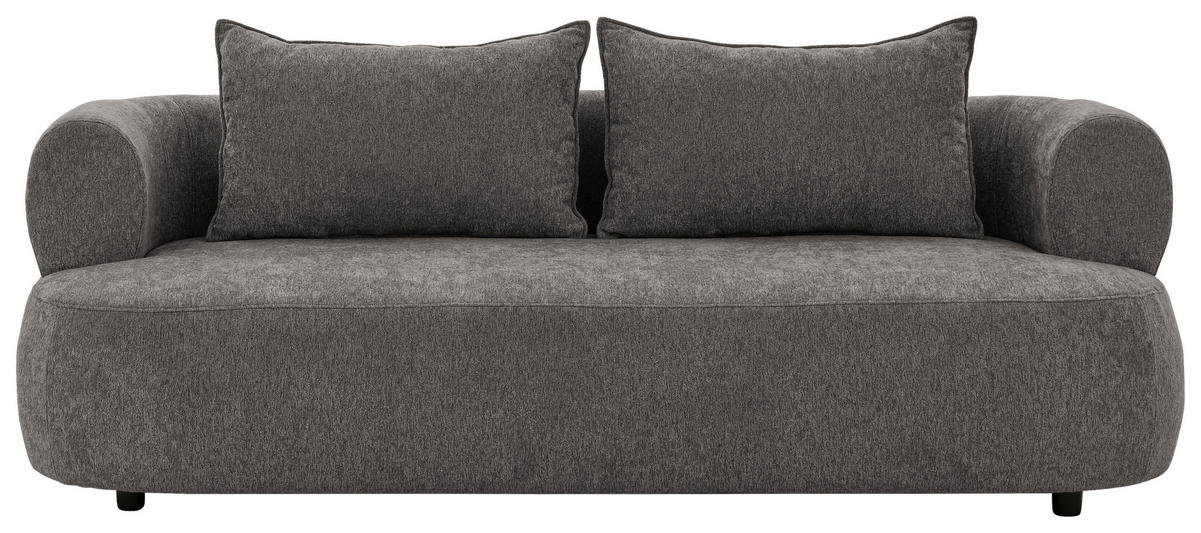 3-SITZER-SOFA Chenille Anthrazit  - Anthrazit/Schwarz, Design, Kunststoff/Textil (200/76/96cm) - Livetastic