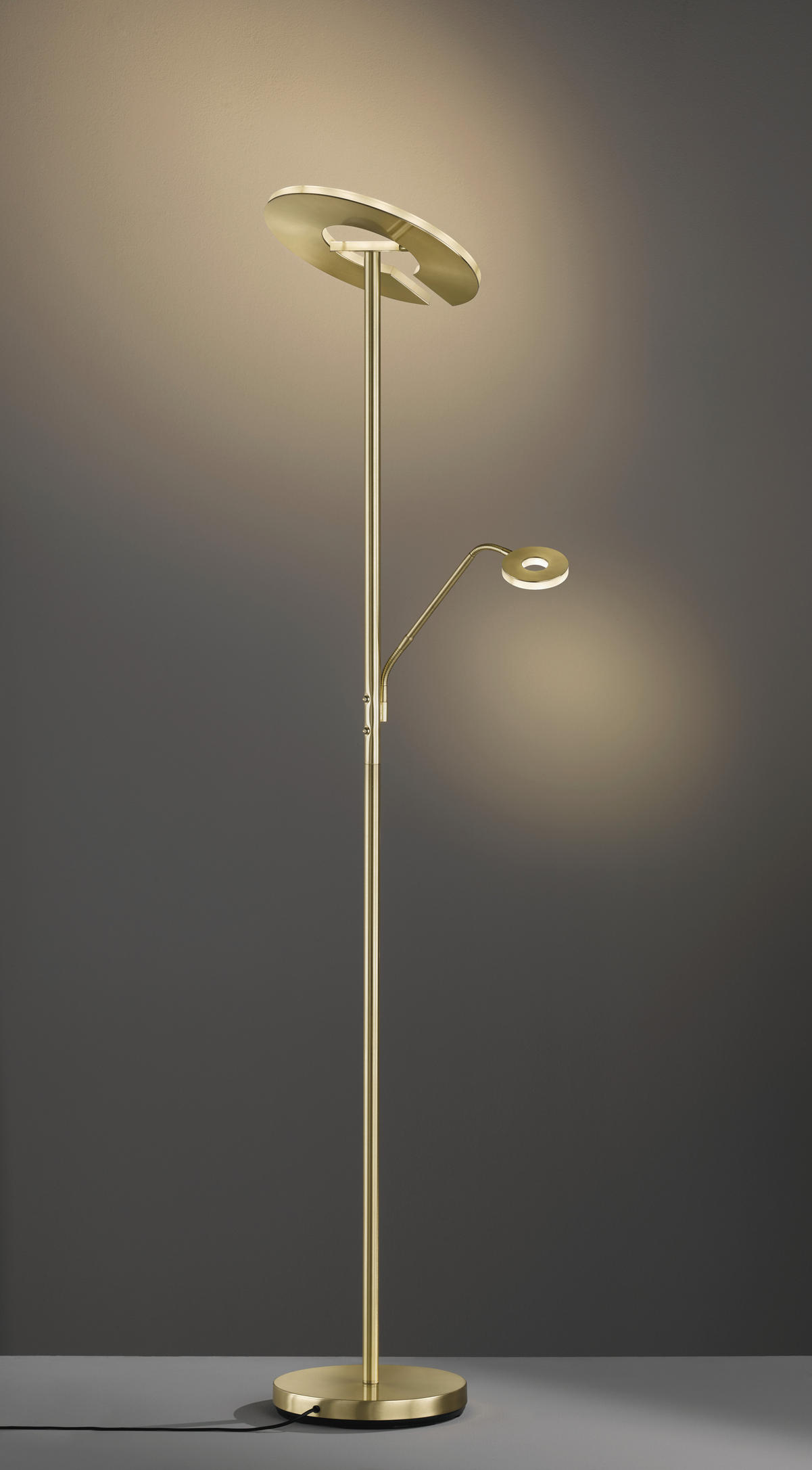 LED-STEHLEUCHTE 35/180 cm    - Messingfarben/Weiß, Design, Kunststoff/Metall (35/180cm)