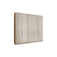 FALTTÜRENSCHRANK 250/216/58 cm 3-türig Champagner, Eiche Bianco  - Schieferfarben/Eiche Bianco, KONVENTIONELL, Glas/Holzwerkstoff (250/216/58cm) - Dieter Knoll