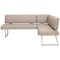 ECKBANK 231/160 cm  in Edelstahlfarben, Greige  - Edelstahlfarben/Greige, Design, Textil/Metall (231/160cm) - Dieter Knoll