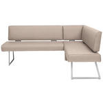 ECKBANK 208/160 cm  in Edelstahlfarben, Greige  - Edelstahlfarben/Greige, Design, Textil/Metall (208/160cm) - Dieter Knoll
