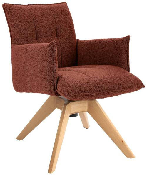 ARMLEHNSTUHL  in Webstoff  - Eichefarben/Haselnussfarben, Design, Holz/Textil (57/86/65cm) - Valnatura