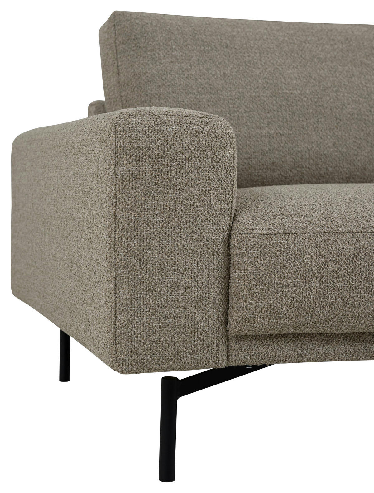 4-SITS SOFFA i flatväv cappuccino  - cappuccino/svart, Klassisk, metall/trä (248/80/91cm) - Niels Andersson