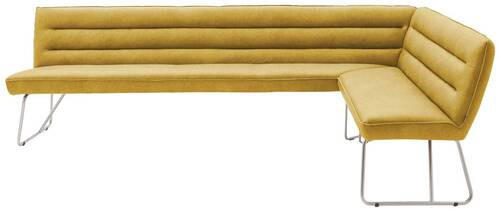 ECKBANK 284/184 cm  in Gelb, Edelstahlfarben  - Edelstahlfarben/Gelb, Design, Textil/Metall (284/184cm) - Dieter Knoll