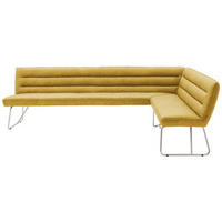 ECKBANK 284/184 cm Flachgewebe Gelb, Edelstahlfarben   - Edelstahlfarben/Gelb, Design, Textil/Metall (284/184cm) - Dieter Knoll