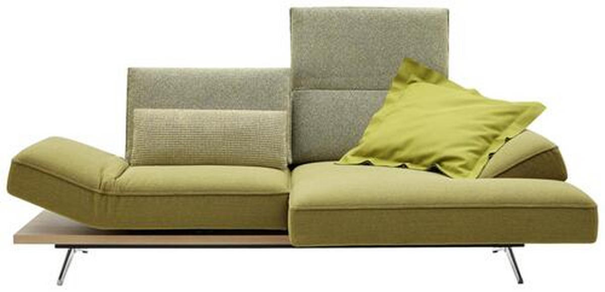 ECKSOFA in Flachgewebe Limette  - Chromfarben/Limette, Design, Holz/Textil (240/132cm) - Koinor