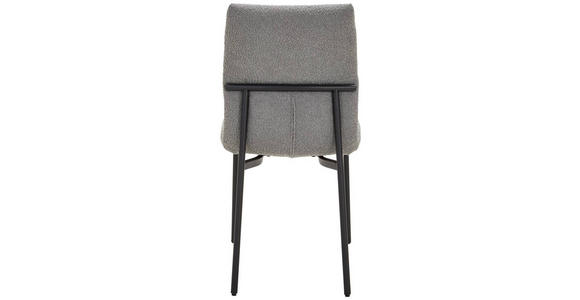STUHL in Eisen Bouclé Metall, Textil - Schwarz/Grau, MODERN, Textil/Metall (50/85/62cm) - Hom`in