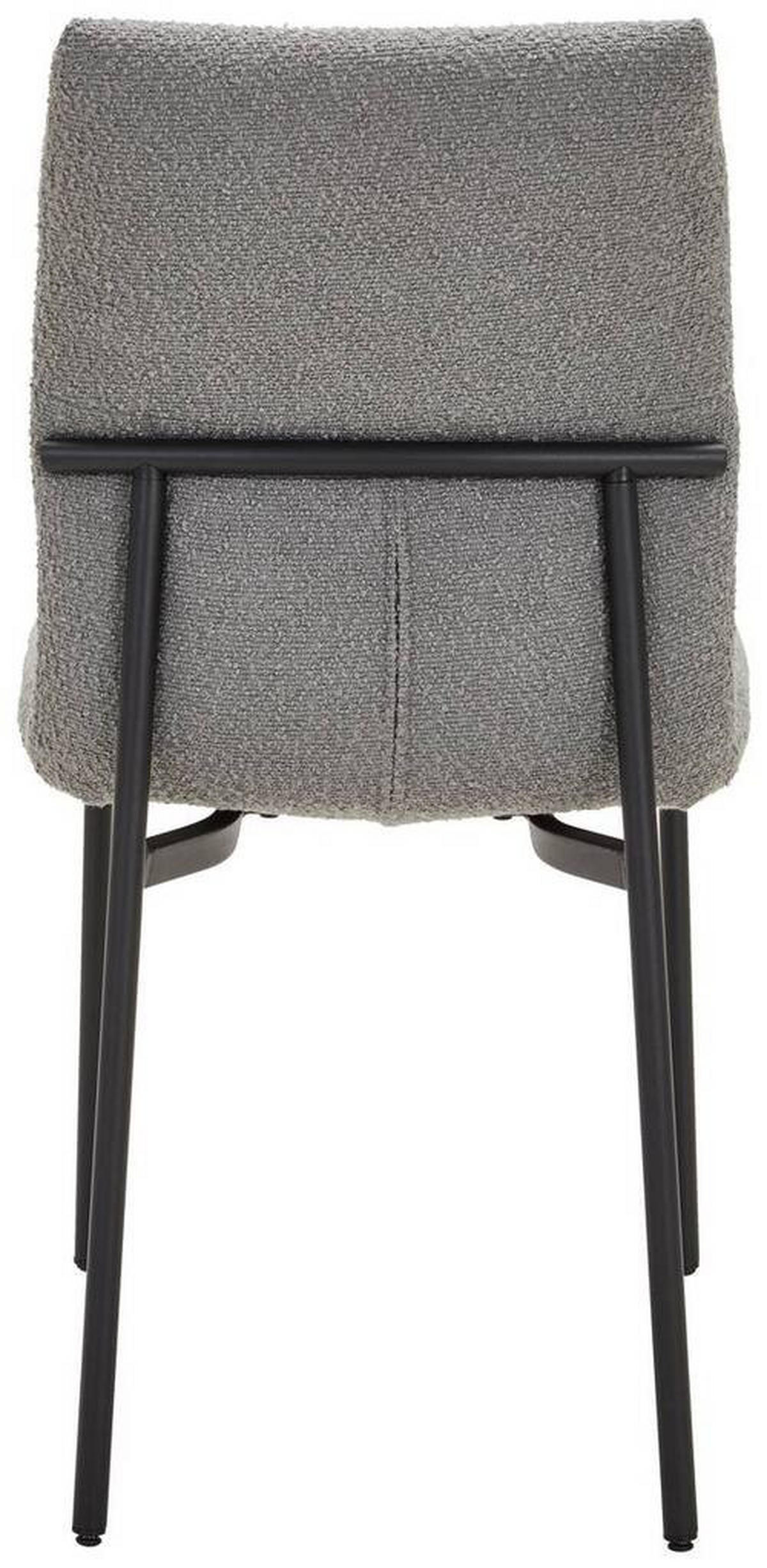 STUHL  in Eisen Bouclé  - Schwarz/Grau, Modern, Textil/Metall (50/85/62cm) - Hom`in