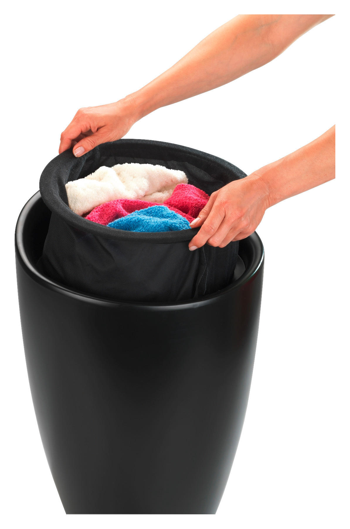 WÄSCHETONNE - Schwarz/Weiß, Basics, Kunststoff (36/50,5/36cm) - Wenko
