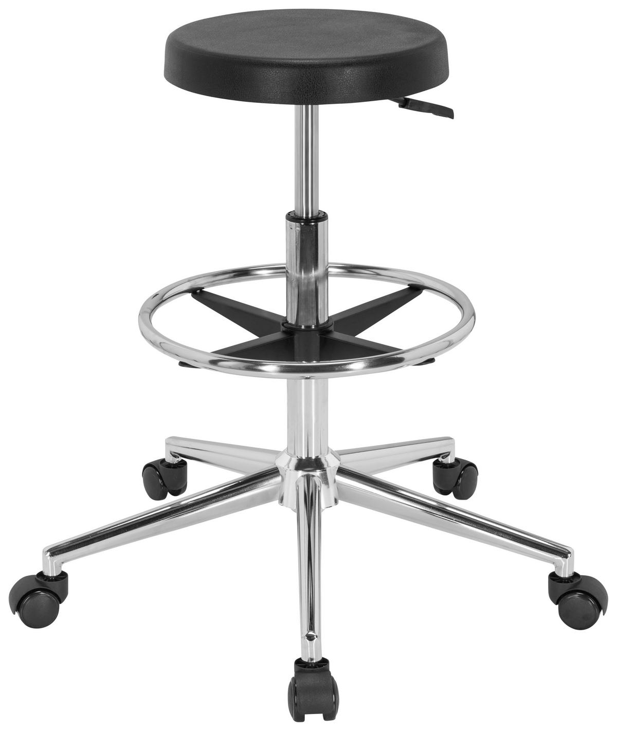 DREHHOCKER Schwarz  - Silberfarben/Schwarz, Basics, Kunststoff/Metall (40/59-84/61cm) - MID.YOU