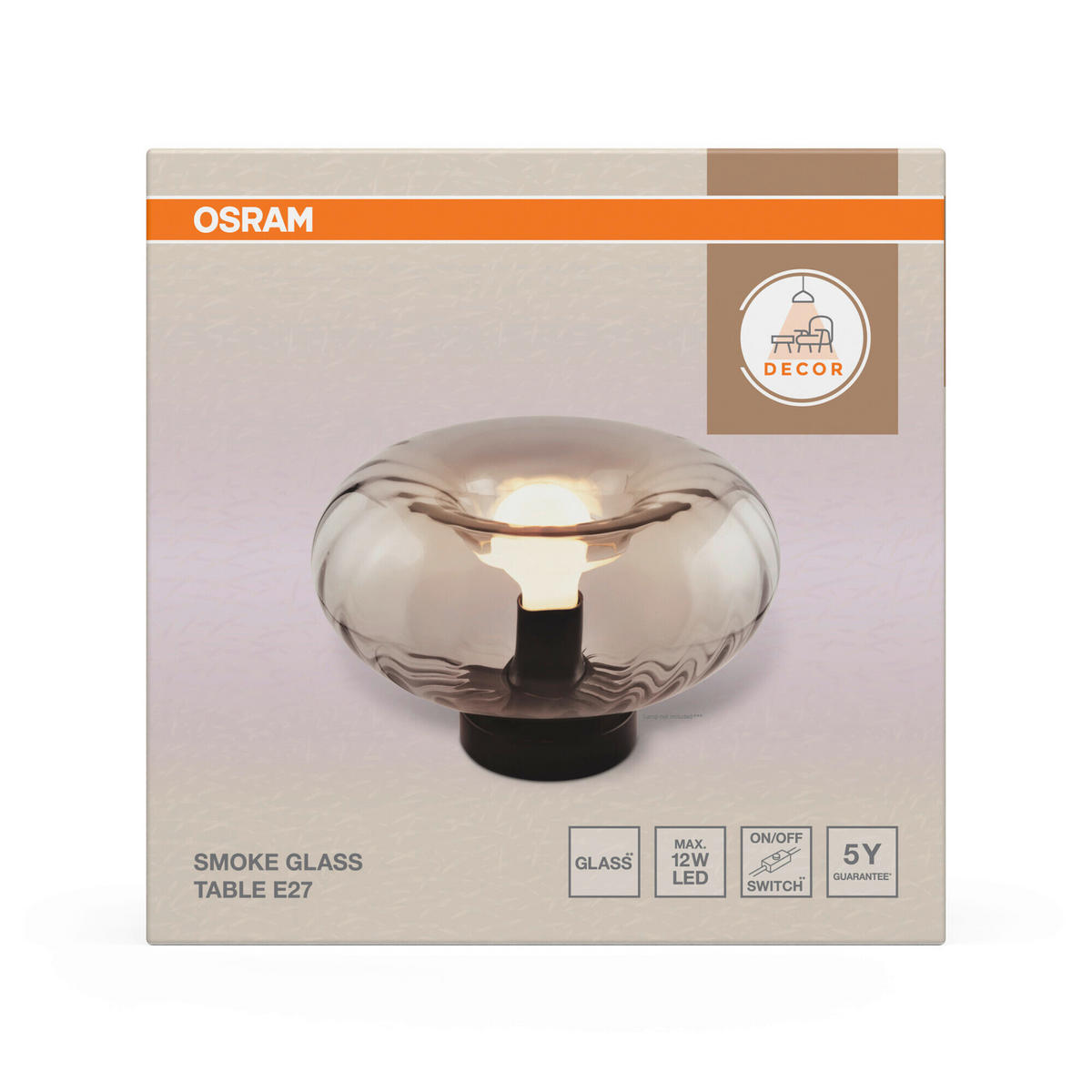 TISCHLEUCHTE 28/17,6 cm   - Schwarz, Design, Glas/Metall (28/17,6cm) - Osram