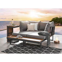 RÜCKENLEHNE 60,71/45,48/7,7 cm  Aluminium  - Anthrazit/Hellgrau, Design, Textil/Metall (60,71/45,48/7,7cm) - Amatio