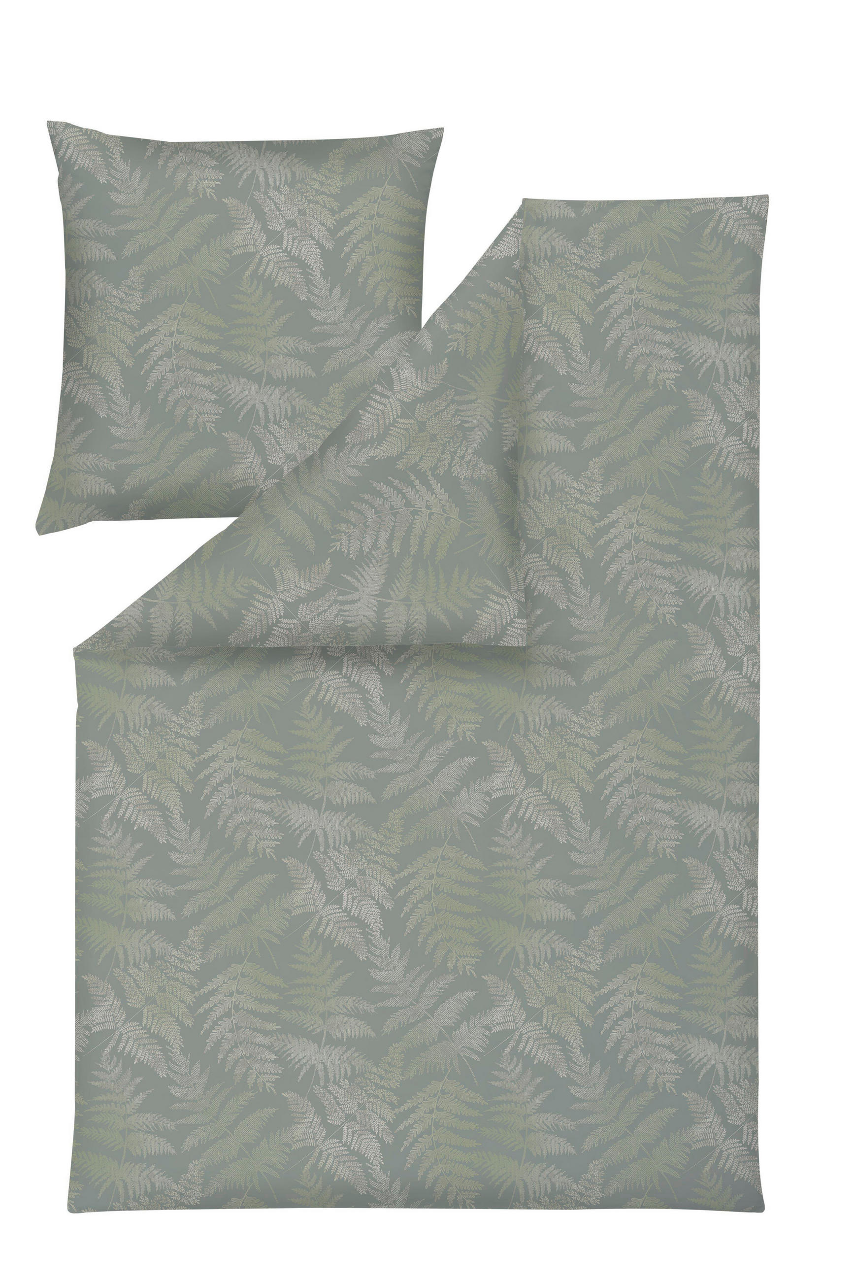 BETTWÄSCHE 2-teilig Atelier Flanell 135/200 cm  - Grün, Design, Textil (135/200cm) - Estella